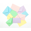 Biglietto e busta colori assortiti tenui, formato 7x11 cm, confezione da 100/100 pezzi