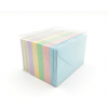 Biglietto e busta colori assortiti tenui, formato 7x11 cm, confezione da 100/100 pezzi