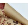 Rotolo carta da regalo millerighe avana, fantasia fiori e agrifoglio, h 1 x 10 mt