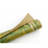 Rotolo carta da regalo millerighe avana, fantasia foglie verde chiaro, h 1 x 10 mt