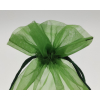 Sacchetto in organza verde scuro con tirante, confezione da 10 pezzi