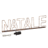 Scritta "Natale" in metallo marrone, 100 microled filo rame luce fissa,  per uso interno ed esterno, lunghezza 55 cm