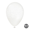 Palloncino bianco perlato con stampa effetto pizzo, diametro 35cm, confezione da 10 pezzi