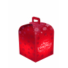 Scatola porta panettone fantasia Merry Christmas con maniglia, cartone da 80 pezzi, vari formati