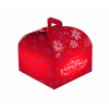 Scatola porta panettone fantasia Merry Christmas con maniglia, cartone da 80 pezzi, vari formati