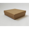 Scatola base quadrata in cartone con coperchio avana liscio, 22x22x6 cm, confezione da 2 pezzi