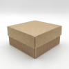 Scatola base rettangolare in cartone onda avana, con coperchio avana liscio, cartone da 20 pezzi, vari formati