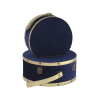 Cappelliera di legno rivestito in velluto blu