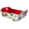 Scatola cesto automontante in cartone fantasia White Christmas, vari formati