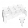 Kit 5 vassoi portata in plastica trasparente + 60 coni love fingerfood ( in esaurimento)
