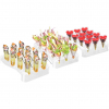 Kit 5 vassoi portata in plastica trasparente + 60 coni love fingerfood ( in esaurimento)