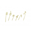 Spiedino bamboo con decorazione "Music" note musicali, altezza 12cm, confezione da 100 pezzi