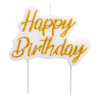 Candelina bio sagomata Buon compleanno glitter oro, 8x6cm