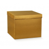 Scatola base rettangolare con coperchio in cartone oro, 37x58x34 cm, cartone da 10 pezzi