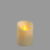 Candela Rustic in cera Avorio con led, a batteria, diametro 7.5 cm, uso interno