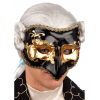 Maschera mezzo viso uomo elegante nera e oro