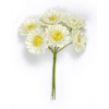 Margherita pick in tessuto giallo, con filo in metallo, diametro 5 cm, confezione da 36 pezzi