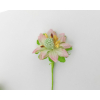 Fiorellino pick in tessuto rosa e verde, con filo in metallo, diametro 3 cm, confezione da 144 pezzi