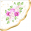 Tovagliolo carta 3 veli smerlato 33x33 cm, fantasia Queen Rose, confezione da 16 pezzi