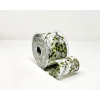 Rotolo nastro decofibra stampa Gipsofila verde, lunghezza 25 metri