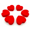 Scatola cuore in velluto rosso con coperchio, confezione da 6 pezzi