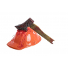 Cappello da operaio arancione con accetta