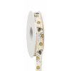 Rotolo nastro tessuto fantasia Bienchen, fondo avorio, altezza 15 mm, lunghezza 20 metri