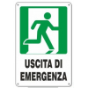Cartello Uscita d'emergenza freccia destra, in PVC rigido, 20x30 cm