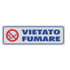 Etichetta adesiva con simbolo e dicitura Vietato fumare, formato 14x4 cm
