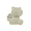 Orso in gesso con fiocco e cuore, altezza 4 cm, confezione da 12 pezzi