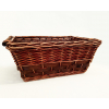 Cesto rettangolare in legno marrone scuro, formato 40x58 cm, altezza 24 cm