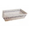 Vassoio rettangolare rattan grigio formato 26x37 cm, altezza 8.2 cm