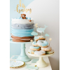 Piatto in cartoncino fantasia "Balene", diametro 18 cm, confezione da 6 pezzi