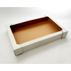 Scatola asporto in cartone microonda bianco, formato 40x62, altezza 9cm