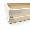 Cassetta rettangolare in legno naturale, formato 28x37 cm, altezza 8 cm