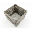 Porta vaso in legno grigio 15.5x15.5 cm, altezza 9.5 cm