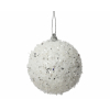 Sfera infrangibile bianca con stelline, diametro 10 cm