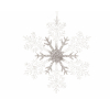 Fiocco di neve in plastica trasparente e argento, diametro 21 cm