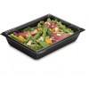 Vaschetta rettangolare nera in R-PET con coperchio trasparente, 17x23 h.4.5 cm 1200cc, confezione da 30 pezzi