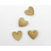 Cuore in velluto cammello con adesivo, diametro 6 cm, confezione da 4 pezzi