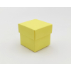 Scatola "Cubetto" in cartoncino giallo con coperchio, formato 5x5x5 cm, confezione da 10 pezzi