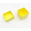 Scatola "Cubetto" in cartoncino giallo con coperchio, formato 5x5x5 cm, confezione da 10 pezzi