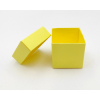Scatola "Cubetto" in cartoncino giallo con coperchio, formato 5x5x5 cm, confezione da 10 pezzi