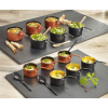 Miniporzione "Pentola" fingerfood in plastica nera, capienza 50cc, confezione da 24 pezzi