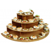 Alzata 4 piani semicerchio in bamboo, per esposizione finger food