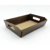 Scatola cesto automontante in cartone marrone, 16x22 cm altezza 5 cm, cartone da 50 pezzi