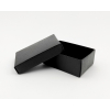 Scatola base rettangolare con coperchio in cartone nero altezza 4 cm, confezione da 10 pezzi, vari formati