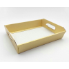 Scatola cesto automontante in cartoncino goffrato oro, 26x35x7 cm, confezione da 2 pezzi