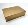 Scatola base rettangolare con coperchio in cartone seta oro, 32x45.5x11 cm, cartone da 10 pezzi