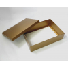 Scatola base rettangolare con coperchio in cartone seta oro, 32x45.5x11 cm, cartone da 10 pezzi